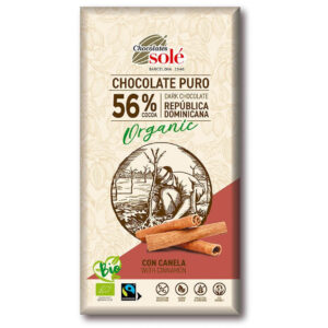 Xocolata pur 56% amb Canyella 100g.