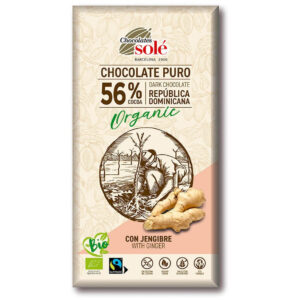 Xocolata pur 56% amb Gingebre 100g.