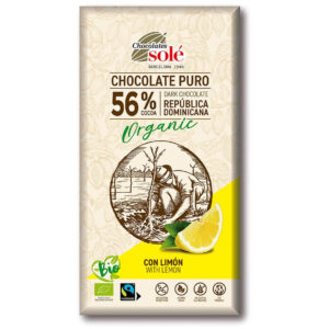 Xocolata pur 56% amb Llimona 100g.
